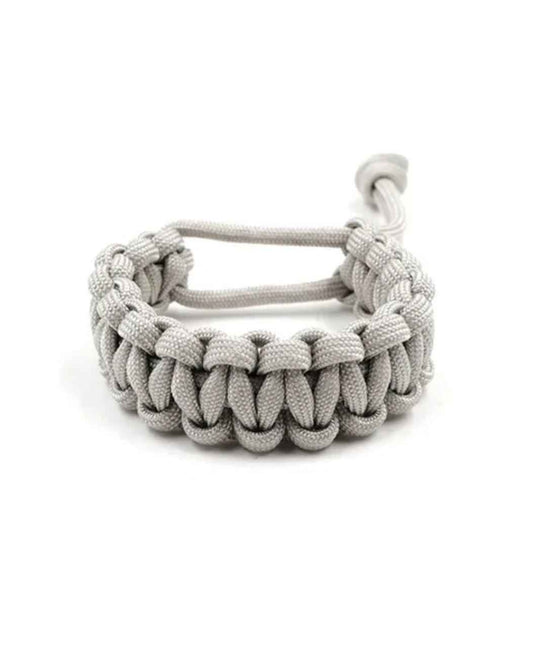 🇫🇷Bracelet paracorde autoserrant gris clair ( avec mini kit de survie )